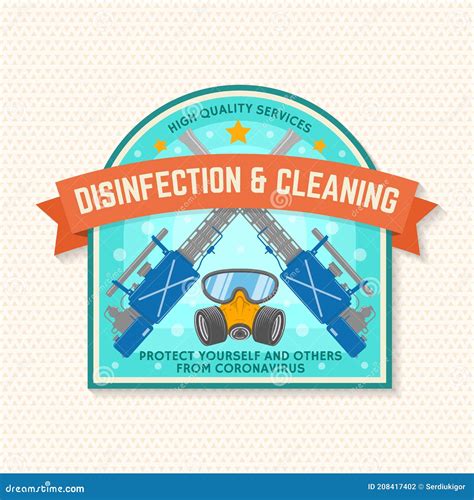 Disinfection And Cleaning Services Badge Logo Emblem Vector For