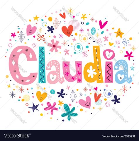 Claudia Name Design Royalty Free Vector Image Vectorstock