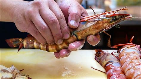 Japanese Street Food Giant Tiger Shrimp Spicy Chili Prawns Japan Seafood