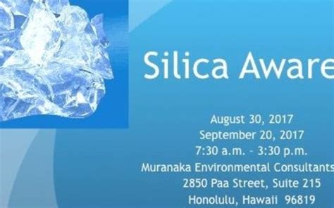 Silica Awareness Training By Muranaka Environmental Consultants Inc