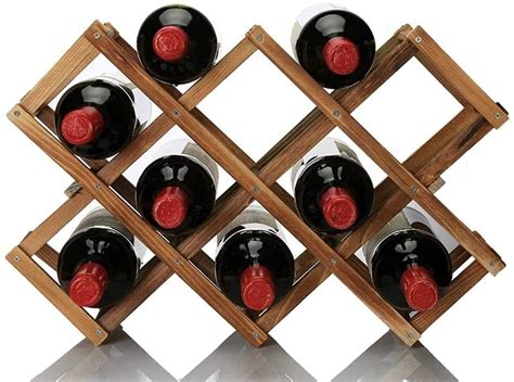 Wood Wine Rack Holder Free Standing Home Kitchen Cabinet Wooden Racks