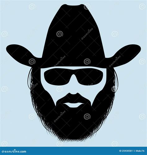 Bearded Man Silhouette Stock Vector Illustration Of Adult 25930581
