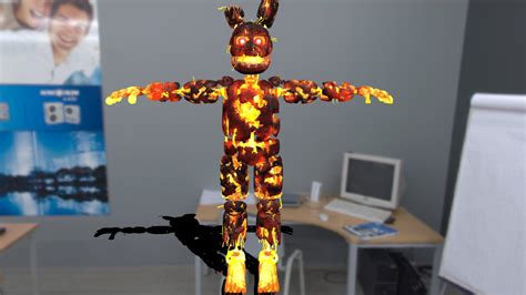 Flaming Springtrap No Animations Download Free 3d Model By