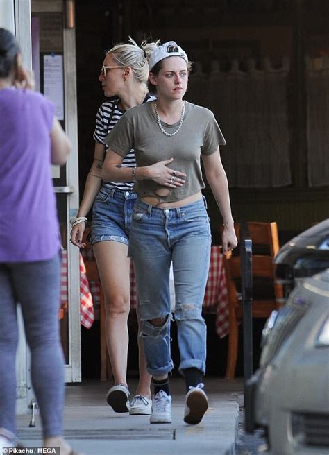 Kristen Stewart Opts For Low Key Chic In A Khaki Top And Ripped Jeans
