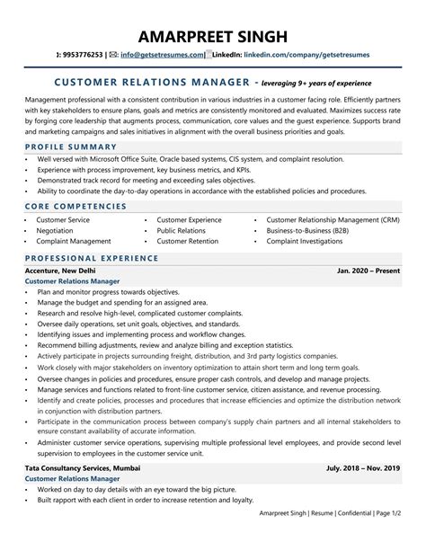 Client Relations Manager Resume Examples Template With Job Winning Tips