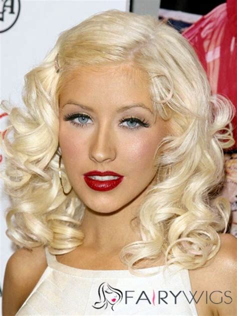 Advanced Christina Aguilera Hairstyle Medium Curly Full Lace