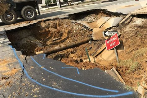 Sinkhole Collapses Road Near King Of Prussia Mall