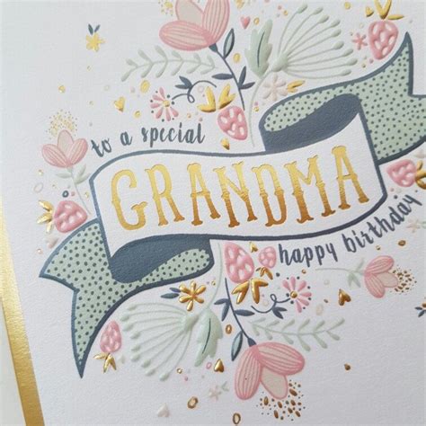 Diy birthday cards for grandma. Special Grandma Happy Birthday strawberries and flowers Soft | Etsy | Grandma birthday card ...