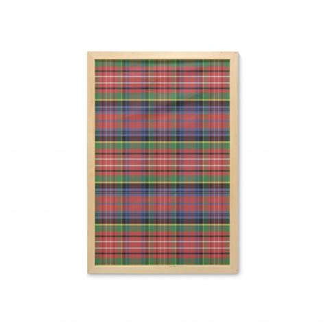 Plaid Wall Art With Frame Caledonia Scottish Traditional Pattern