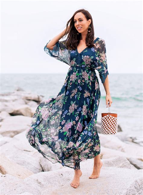 Sydne Style Shows What To Wear On A Beach Vacation In Johnny Was Maxi Dress Sydne Style
