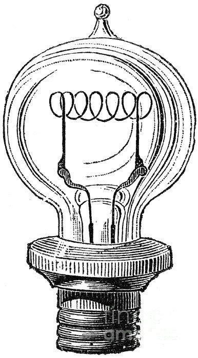 Edison Lamp 19th Century By Granger Light Bulb Art Drawing Light