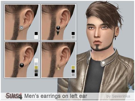 The Sims Resource Mens Earrings On Left Ear