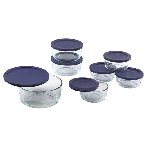 Pyrex Simply Store 10 Piece Glass Food Storage Set With Blue Lids In 2023 Glass Food Storage
