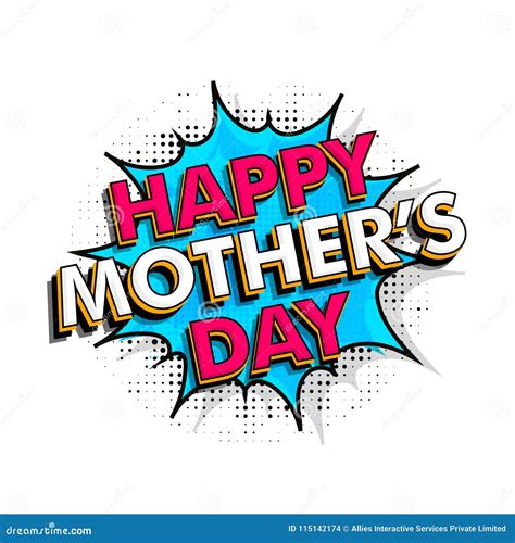 Happy Mother S Day Text Pop Art Style Stock Illustration