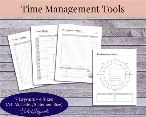 Time Management Tools Printable Pdf Template Etsy Time Management