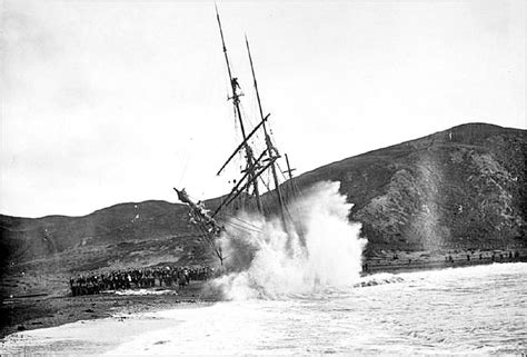 The Sailing Ship La Bella Blown Ashore At Owhiro Bay On Wellingtons