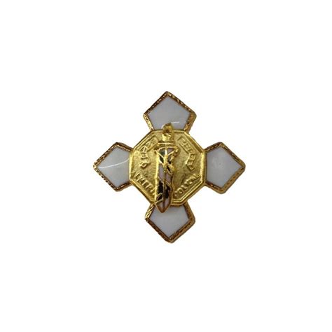 Cruz Merito Policial Distintivo Blanco Color Dorado Tamano Pin