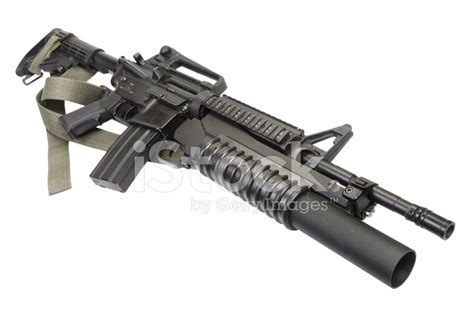 M4 Carbine Equipped With An M203 Grenade Launcher Stock Photos