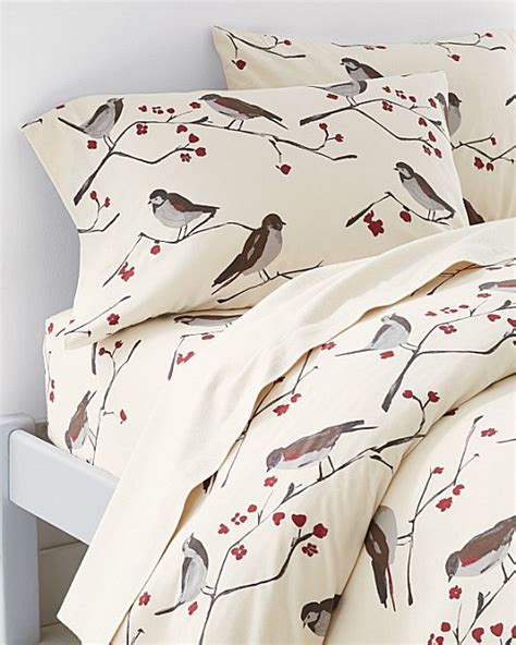 Songbirds Supima Flannel Bedding Garnet Hill Flannel Bedding Bed