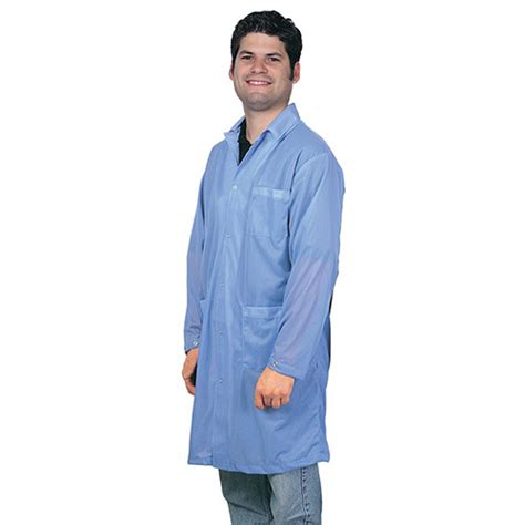 Desco 73607 Statshield ESD Smock, Lab Coat with Snaps, Blue, Size 4XL - at the Test Equipment Depot