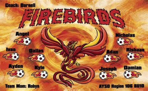 Firebirds B57610 Digitally Printed Vinyl Soccer Sports Team Banner