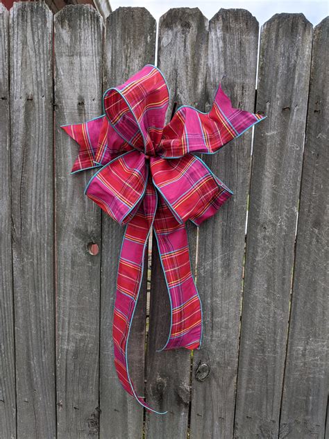 Bow For Wreath Red Magenta And Turquoise Unique Wreath Bow Spring