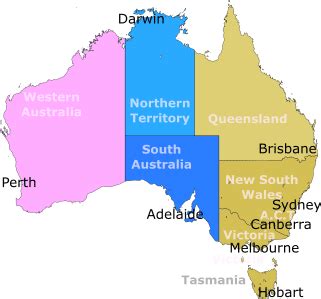 Australia Time Zone Map