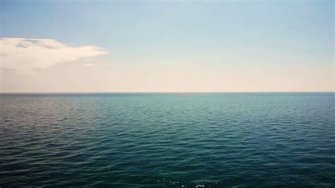 Calm Sea Surface With Waves At Sunny Day Seascape With Sea Horizon And