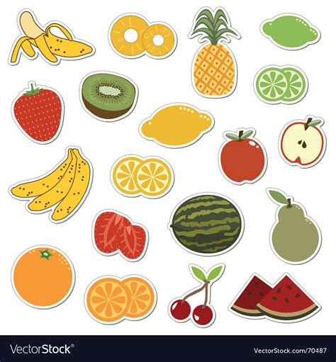 Fruit Stickers Royalty Free Vector Image Vectorstock