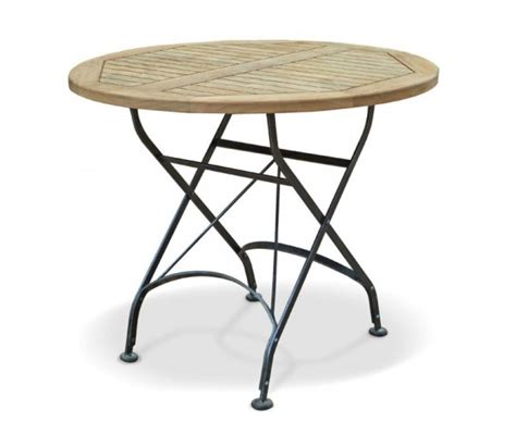 Bistro Round Folding Table Teak Wood 90 Cm