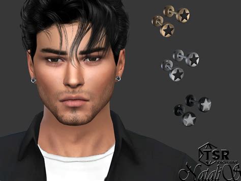 The Sims Resource Star Design Mens Stud Earrings