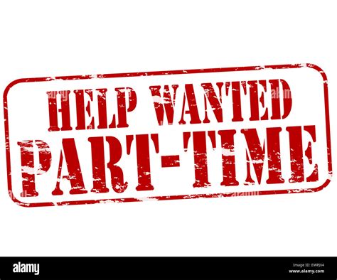Rubber Stamp With Text Help Wanted Part Time Inside Illustration Stock