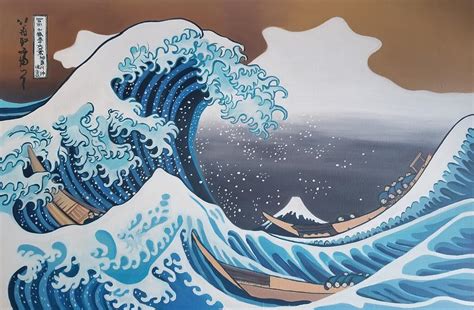 The Great Wave Off Kanagawa Painting By Malgorzata Pieczonka Pseud Vangocha