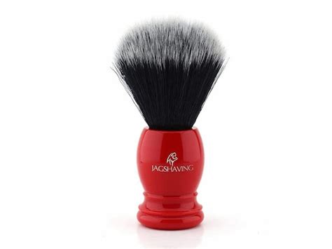 Red Shaving Brush Black And White Synthetic Hair Etsy