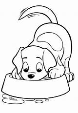 Coloring Puppy Dog Dogs Bowl Bone Whole sketch template