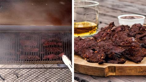 Bourbon Beef Jerky In The Offset Smoker Grilled Recipes Youtube