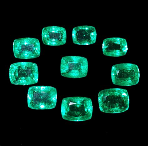 Loose Gemstone Natural Emerald Lot 10 Pcs Certified Excellent Etsy