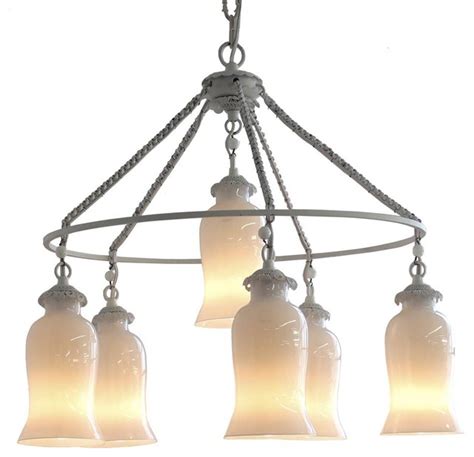 Based on an antique egyptian light the sara is old and new at the same time. Sara Milk Glass Chandelier, Small - Eclectic - Chandeliers ...