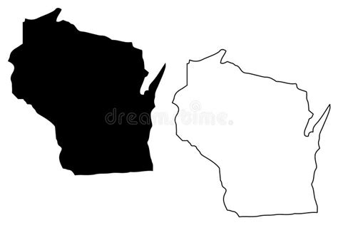 Vector Del Mapa De Wisconsin Ilustración Del Vector Ilustración De