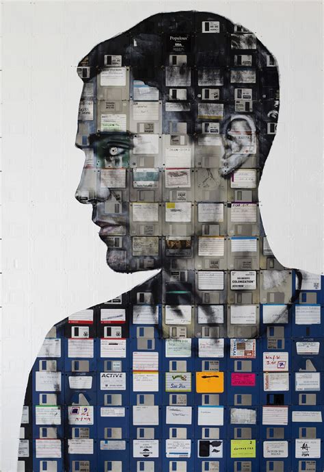 Self Portrait By Nick Gentry I Love The Way The Floppy Disks Are Clearly Used To Create The
