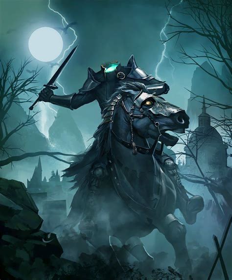 Card Dullahan Fantasy Creatures Mythical Creatures Halloween Art