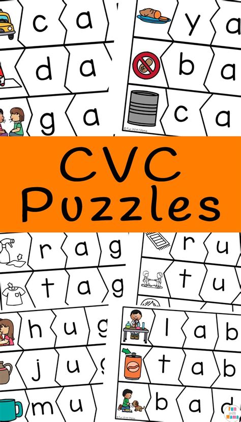 These read & reveal simple sentences incorporate common sight words and cvc words so your students can successfully decode. CVC Words With Pictures Puzzles - Fun with Mama