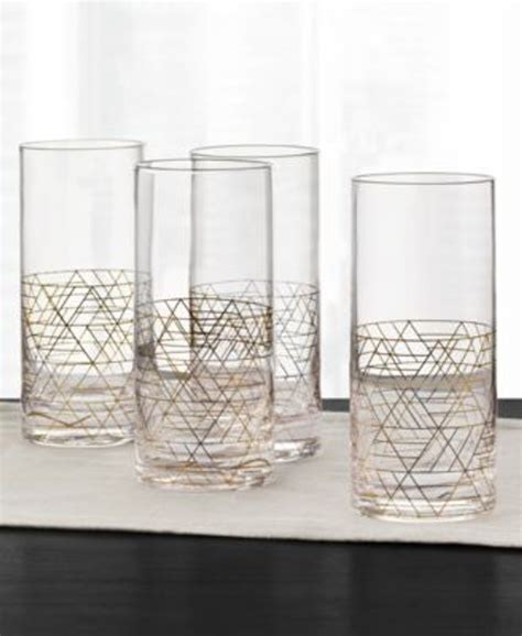 Hotel Collection Gold Decal Highball Glasses Set Of 4 Created For Macy S Mall Of America®