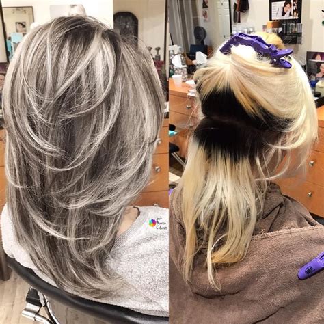 Generally, if more melanin is present, the color of the hair is darker; This beautiful client had a very dark regrow roots with ...