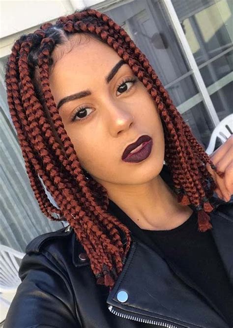 Textured braids are your friend. 23 Short Box Braid Hairstyles Perfect for Warm Weather ...