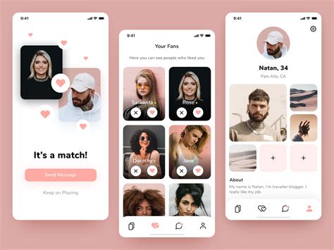 dating ios app match likes and profile screens app match mobile app design inspiration