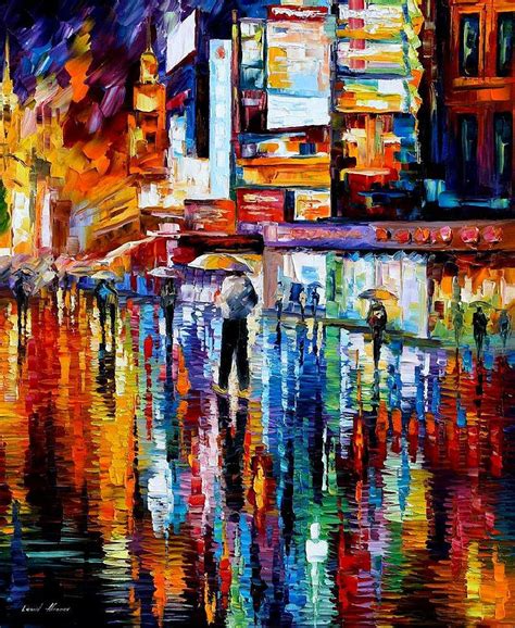 The Vibration Of The Night Palette Knife Oil Painting On Canvas By Leonid Afremov Painting By