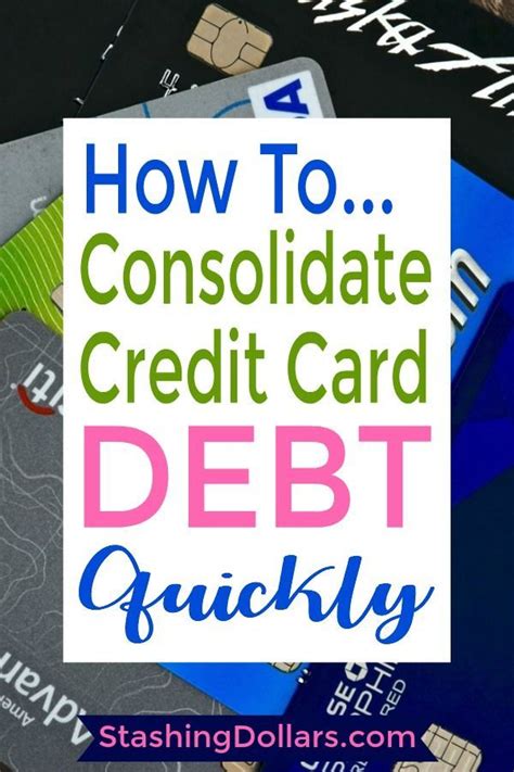 Consolidating credit card debt means taking out one new loan to replace multiple loans, and consolidate them into a single monthly payment when you have credit card debt on multiple cards, from more than one lender, it can feel like a scramble to keep up with your payments every month. How to Consolidate Credit Card Debt Quickly | Debt payoff, Paying off credit cards
