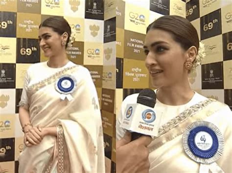 Kriti Sanons Golden Saree Look At National Film Awards Is Winning Hearts Lifestyle News