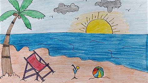 How To Draw Summer Vacation🏖 Drawing Summer Vacation🏖 Drawing Easy
